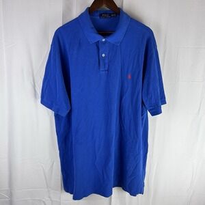 Polo Ralph Lauren Polo Shirt Mens 2XLT XXLT Blue‎ Cotton Rugby Golf